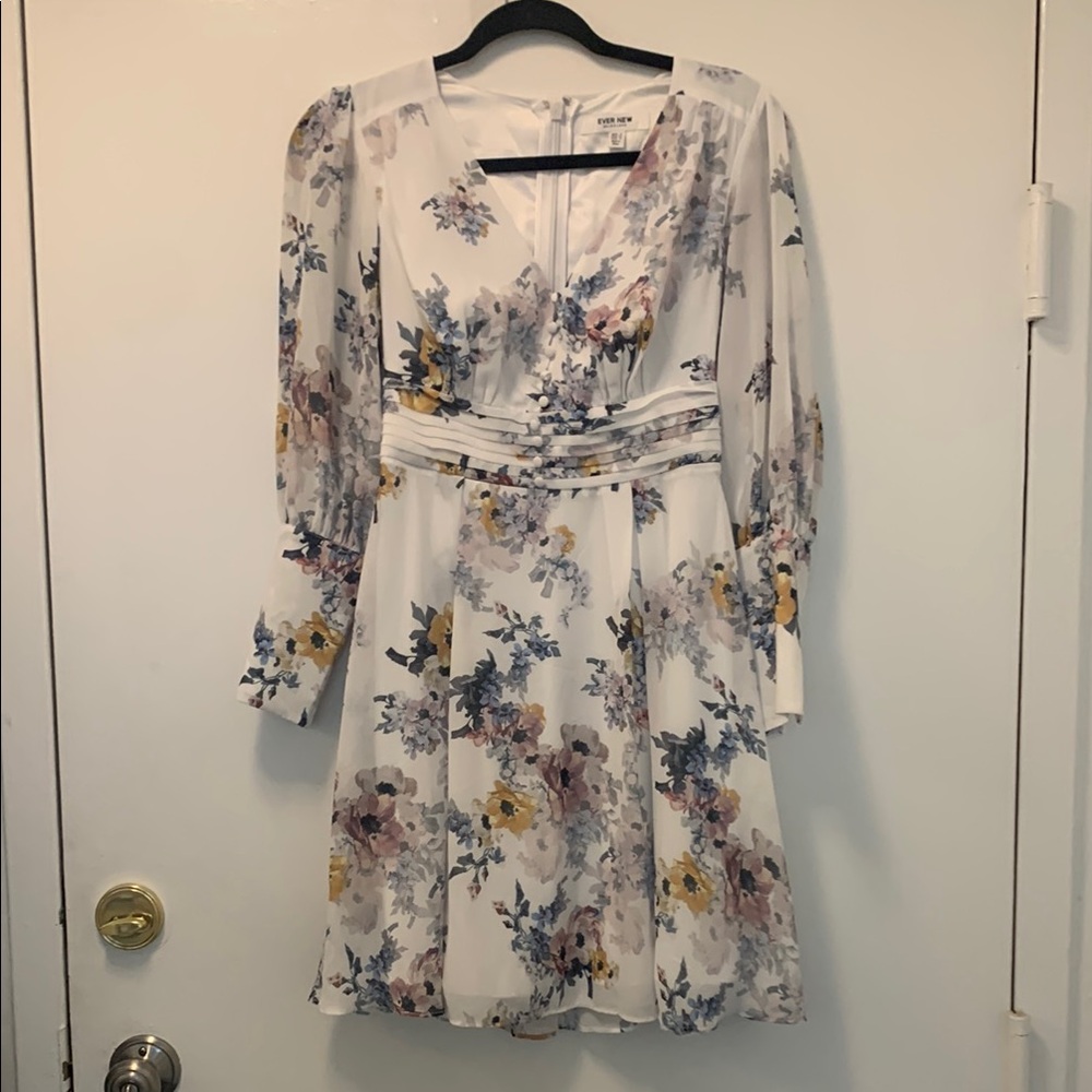 Ever New Floral Print V-Neck Dress